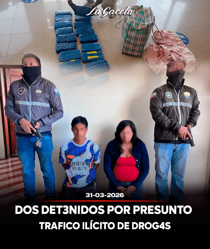 Detenidos en Latacunga por presunto tráfico de drogas