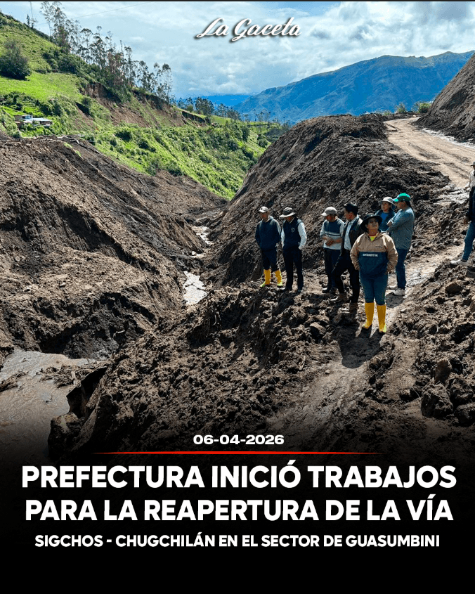 Prefectura inicia reapertura de la vía Sigchos-Chugchilán